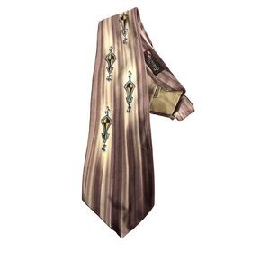 Vintage Tie Duval of Hollywood Handpainted Brown/Cream with Unique Celtic Design